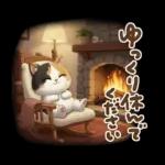 三毛猫の冬のあいさつ