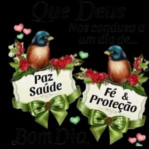 Que Deus, Paz, Saúde, Nos conduza a um dia de..., Bom Dia, Fé & Proteção - getsticker.com