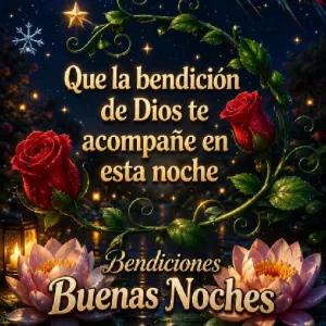 Que la bendición de Dios te acompañe en esta noche Bendiciones Buenas Noches - getsticker.com