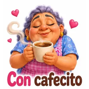 Con cafecito - getsticker.com