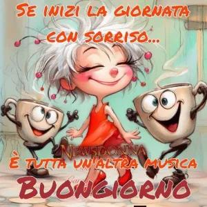 SE INIZI LA GIORNATA CON SORRISO... NEWS DONNA È TUTTA UN'ALTRA MUSICA BUONGIORNO - getsticker.com