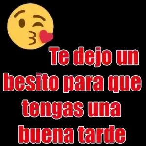 Te dejo un besito para que tengas una buena tarde - getsticker.com