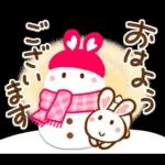 ほのぼの冬景色❤ハート耳のうさぎさん