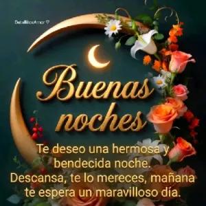 DetallitosAmar Buenas noches Te deseo una hermosa y bendecida noche. Descansa, te lo mereces, mañana te espera un maravilloso día. - getsticker.com