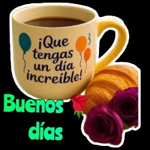 ¡Que tengas un día increíble! Buenos días - getsticker.com