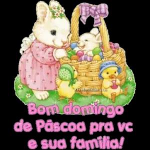 Bom domingo de Páscoa pra vc e sua família! - getsticker.com