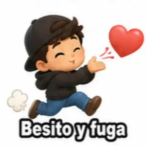 Besito y fuga - getsticker.com