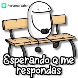 Personal Sticker Esperando Q me respondas - getsticker.com