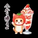 毎日使える 茶トラねこ 春 日常 いちご帽子