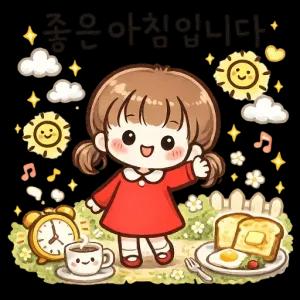 좋은 아침입니다 - getsticker.com