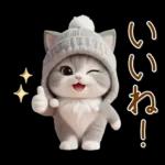 スコティッシュ猫 可愛いグレーニット 冬