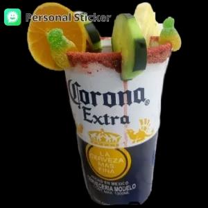 Personal Sticker Corona Extra LA CERVEZA MAS FINA HECHO EN MEXICO CERVECERIA MODELO CONT. MAX 1300ML - getsticker.com