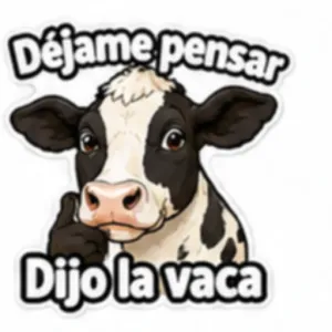 Déjame pensar Dijo la vaca - getsticker.com