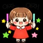 귀여운 소녀의 데일리 스티커