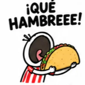 ¡QUÉ HAMBREEE! - getsticker.com