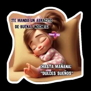 ¡TE MANDO UN ABRACITO DE BUENAS NOCHES! ¡HASTA MAÑANA! "DULCES SUEÑOS" - getsticker.com
