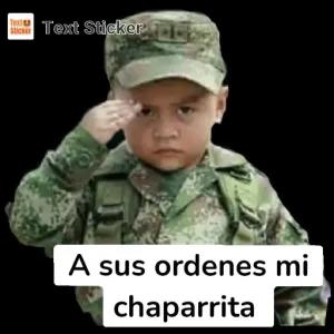 A sus ordenes mi chaparrita - getsticker.com