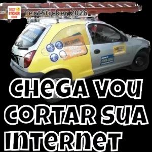TEXT STICKER 2026, CHEGA VOU CORTAR SUA INTERNET, NET COMBO: ASSINATURA, BANDA LARGA E TELEFONE, NUM UNICO CARO - getsticker.com
