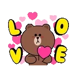 棕熊和白兔可爱表情包