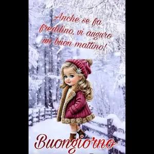 Anche se fa freddino, vi auguro un buon mattino! Buongiorno - getsticker.com