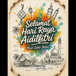 Selamat Hari Raya Aidilfitri Maaf Zahir Batin Created by: Zyida Nur - getsticker.com