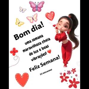 Bom dia! uma semana maravilhosa cheia de luz e boas vibrações! Feliz Semana! - getsticker.com