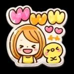ぷっくりシール風♡女の子