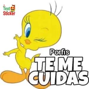 Text Sticker Porfis TE ME CUIDAS - getsticker.com