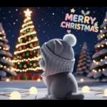 スコティッシュ猫 可愛いグレーニット 冬