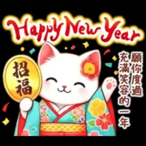 Happy New Year 願你度過 充滿笑容的一年 - getsticker.com