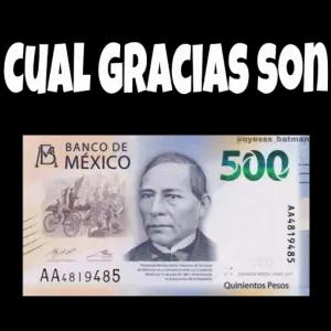 CUAL GRACIAS SON @oyesss_batman BANCO DE MÉXICO 500 AA4819485 AA4819485 500 CUDAD DE MEXICO 2017 Quinientos Pesos - getsticker.com