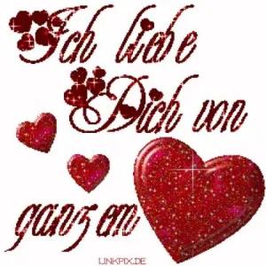 Ich liebe Dich von ganzem - getsticker.com