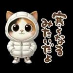 三毛猫の冬のあいさつ