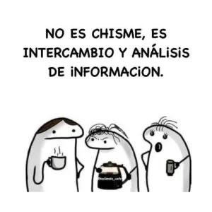 NO ES CHISME, ES INTERCAMBIO Y ANÁLISIS DE INFORMACION. - getsticker.com