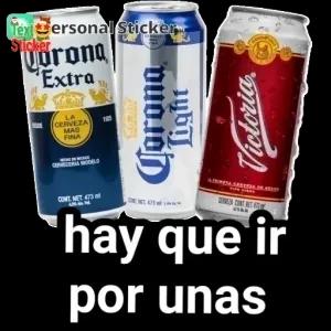 Corona Extra, Corona Light, Victoria, hay que ir por unas - getsticker.com