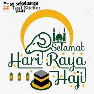 n sy sekeluarga Text Sticker Text Sticker (iza) Selamat Hari Raya Haji - getsticker.com
