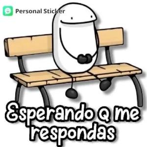 Personal Sticker Esperando Q me respondas - getsticker.com