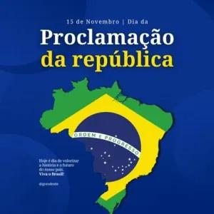 15 de Novembro | Dia da Proclamação da república Hoje é dia de valorizar a história e o futuro do nosso país. Viva o Brasil! @grandesite - getsticker.com