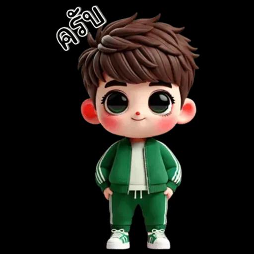 เด็กชาย : ชุดสีเขียว (ใหญ่)