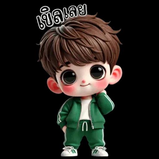 เด็กชาย : ชุดสีเขียว (ใหญ่)