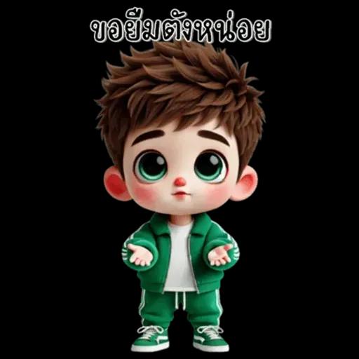 เด็กชาย : ชุดสีเขียว (ใหญ่)