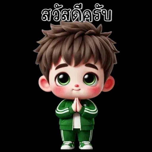 เด็กชาย : ชุดสีเขียว (ใหญ่)