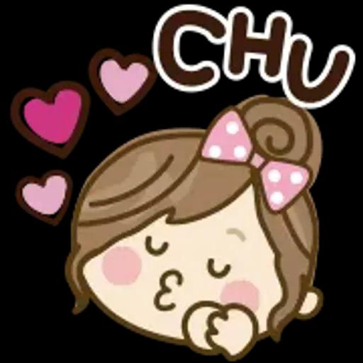 自然系女孩文字表情貼♡【超方便】 @kal_pc