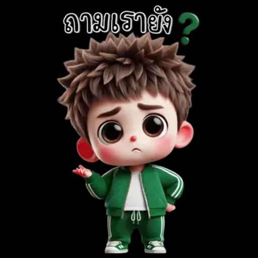 เด็กชาย : ชุดสีเขียว (ใหญ่)