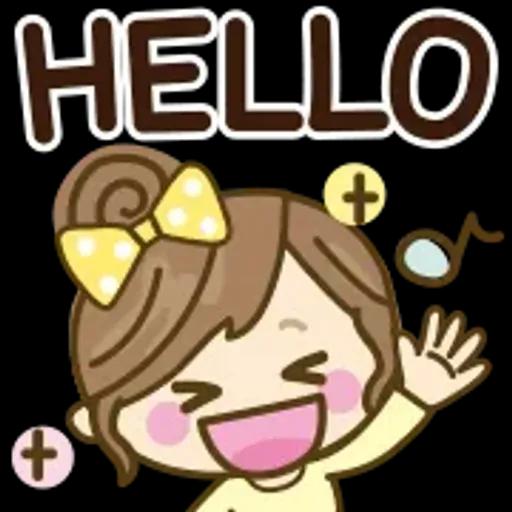 自然系女孩文字表情貼♡【超方便】 @kal_pc