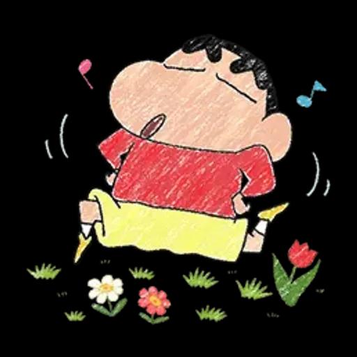 【中文】蠟筆風小新溫馨貼圖♪