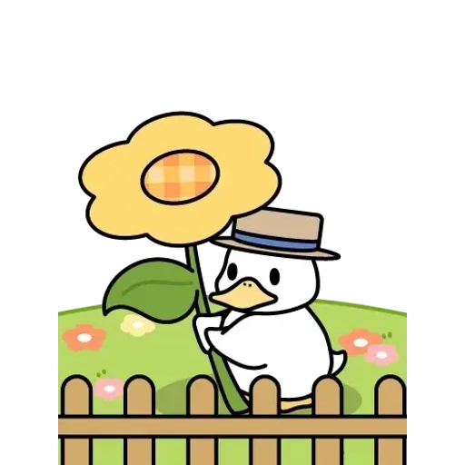 小狐狸與鴨子 春天全螢幕貼圖