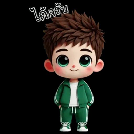 เด็กชาย : ชุดสีเขียว (ใหญ่)