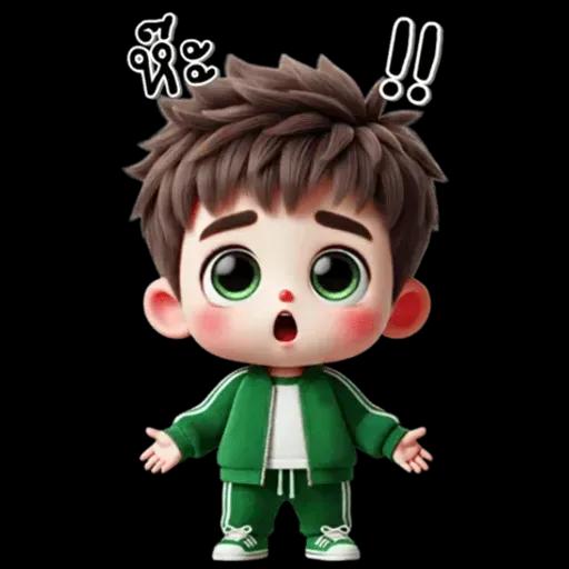 เด็กชาย : ชุดสีเขียว (ใหญ่)