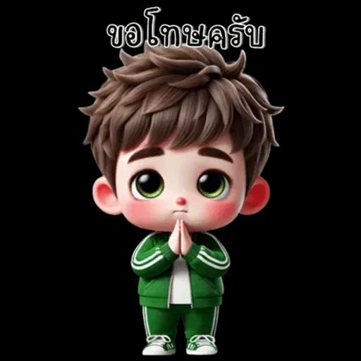 เด็กชาย : ชุดสีเขียว (ใหญ่)